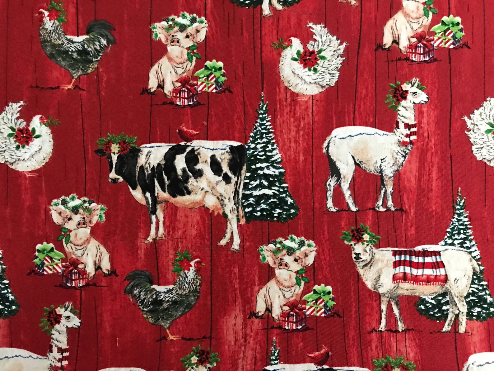 Brother Sister Design Studio Christmas Festive Farm Animals Etsy