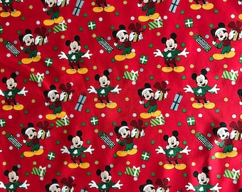 Springs Creative,Mickey Mouse Ready for Christmas, Quilt Shop Cotton Fabric Sold by the Yard