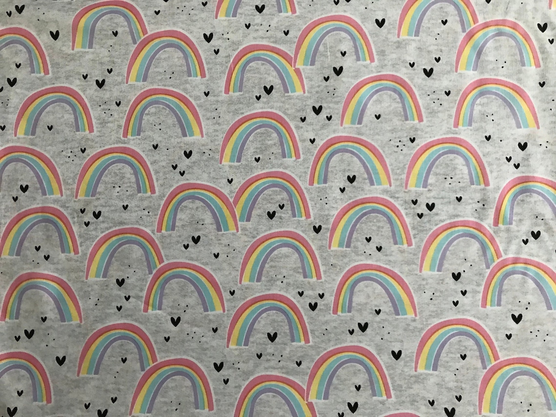 Brother Sister Design Studio Rainbows & Hearts on Gray Etsy