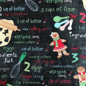 Christmas, Holiday Baking Gingerbread Recipe, Cotton, Sold by the Yard