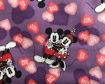 Springs Creative, Mickey & Minnie Mouse Valentine’s Love Bug, Fabric Sold by the Yard