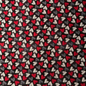 Hearts on chalkboard, quilt shop Cotton fabric