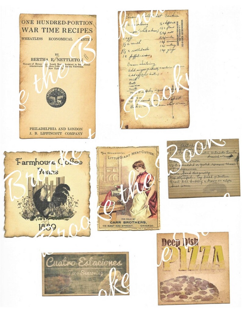 Vintage Kitchen Ephemera Digital Printable Etsy