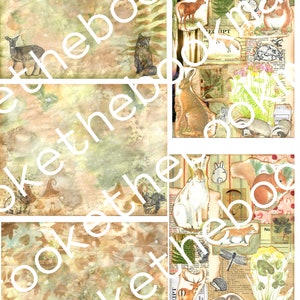 Woodland Junk journal pages and Collage sheets