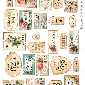 Vintage Number Labels