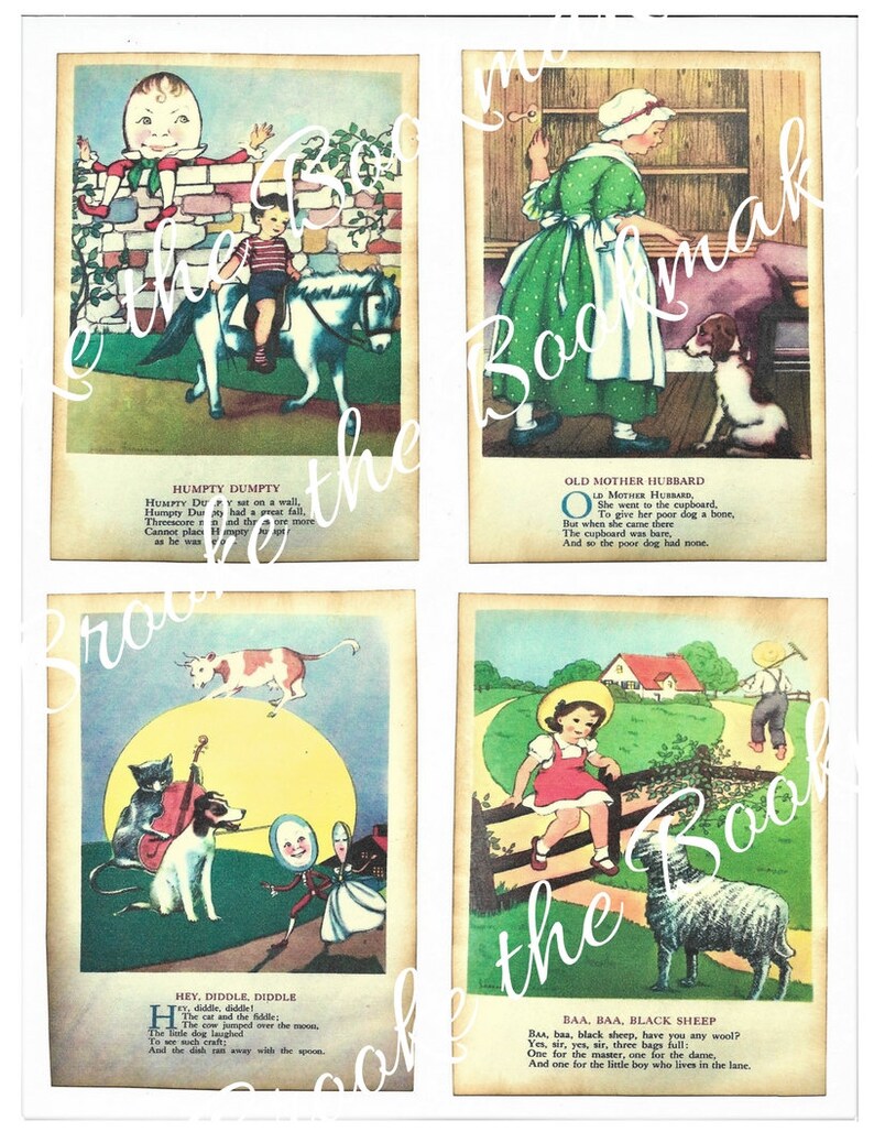 Vintage Nursery Rhyme Digital Printable - Etsy