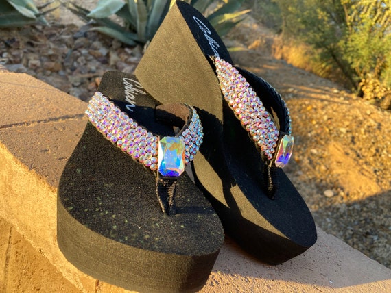 Swarovski Crystal Rhinestone Flip Flop Sandals for Your - Etsy