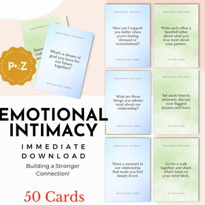 Emotional Intimacy: Building a Stronger Connection, couples card deck, communication, bonding, marriage aid, partner help, intimate goal