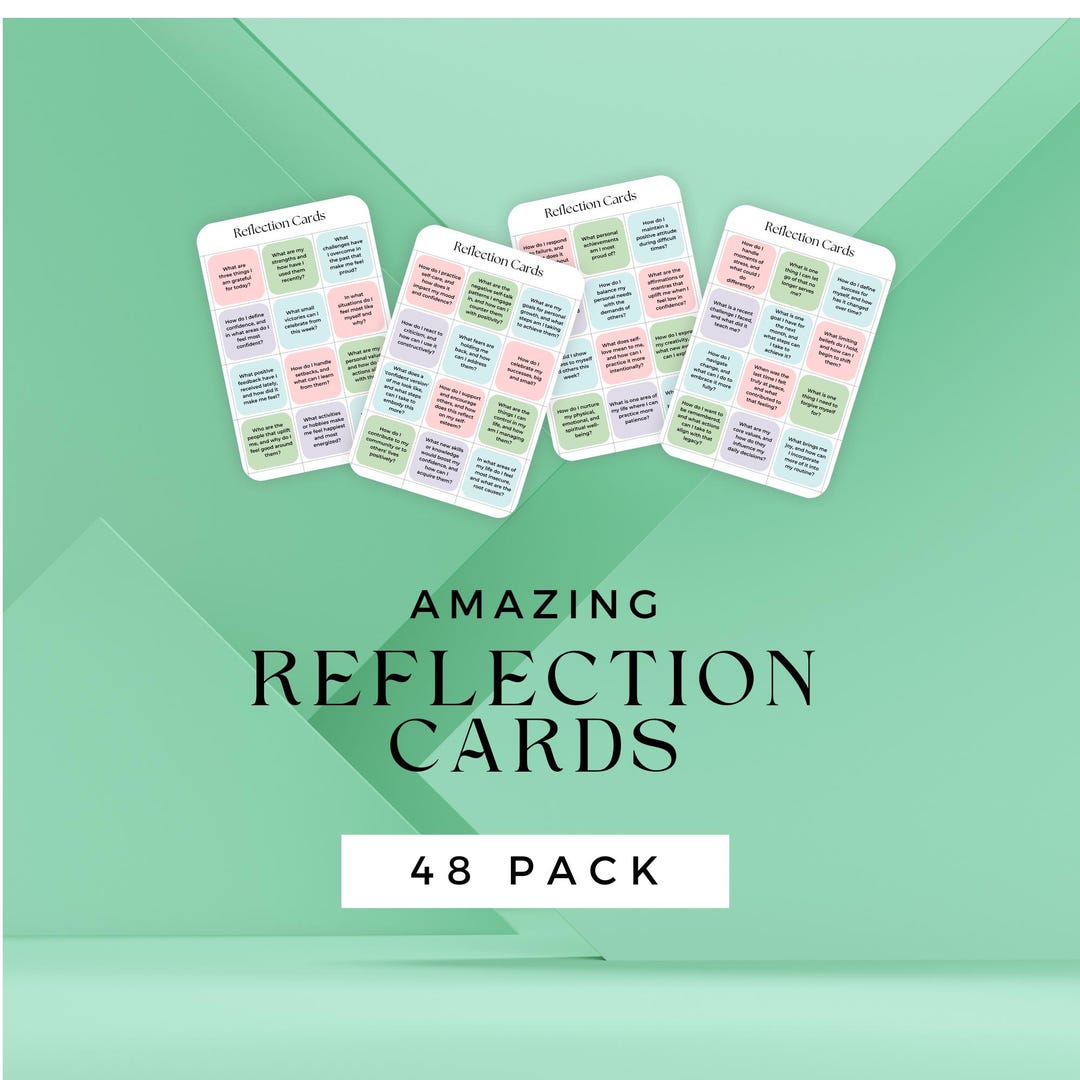 48 Printable Reflection Cards for Self-discovery and Personal Growth ...