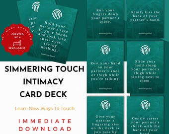 Simmering Touch Intimacy Cards: ignite desire, deepen connection, sensual, love, romance, romantic foreplay