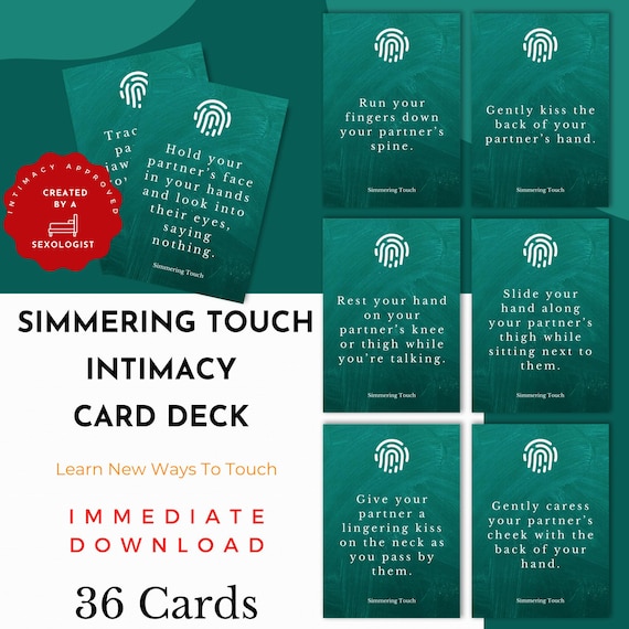 Simmering Touch Intimacy Cards: ignite desire, deepen connection, sensual, love, romance, romantic foreplay