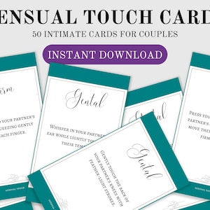 Sensual Touch, Exploration Cards, – Printable Deck, Couples, Deepen Intimacy, Self-awareness, bridal shower, bride gift, bachelorette party