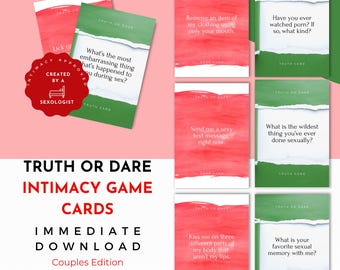 Intimate Truth or Dare Cards: 60 Questions or Action Prompts for Couples, Intimacy Game