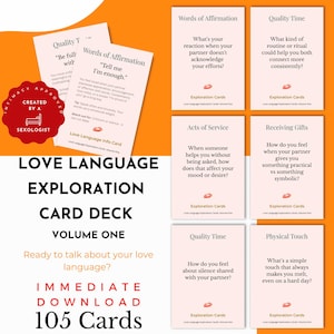 Love Language Exploration Cards  – 100 Prompt Deck for Couples & Self-Discovery | Volume One | Intimacy Printable