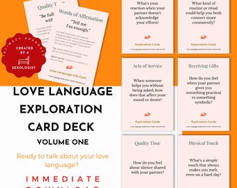 Love Language Exploration Cards  – 100 Prompt Deck for Couples & Self-Discovery | Volume One | Intimacy Printable