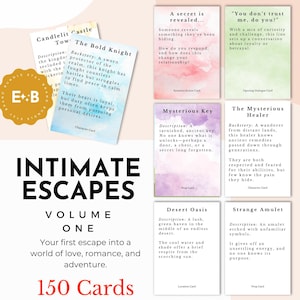 Intimate Escapes, game couples, romantic, role-playing, card game, connection, adventure, romance, party, starter pack, marriage fun