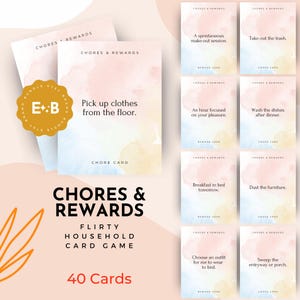 Chores, Intimate Rewards, Flirty, Household Card Game, Couples, Printable Deck, Fun, Intimacy, house game, marriage aid