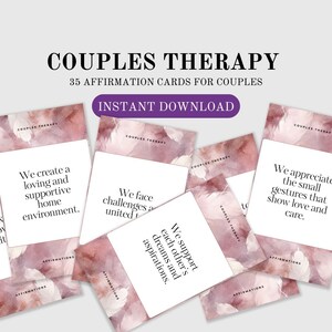 Couples Therapy Affirmation Cards | 35 Printable Affirmations for Relationship Strengthening & Healing