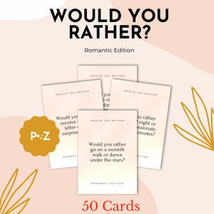 Would You Rather? Romantic Edition, Fun & Flirty, Card Game, Couples, Printable Deck, Intimate Conversations, date night, marriage, intimacy