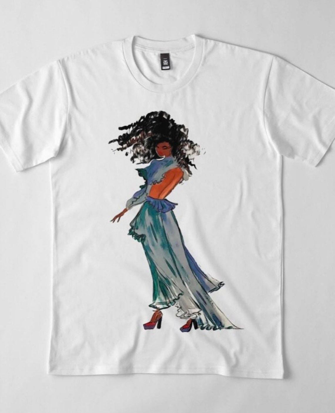 signal blue graphic tee