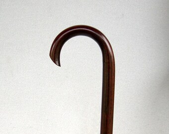 Walking Cane of Apple Hardwood with Walnut Gloss Finish