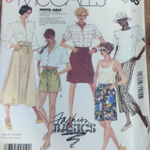 McCall's 5208 Unisex Pull On Single Pleat Pants Shorts w/Adjustable Waist Vintage Sewing Pattern 1990s 90s Size Medium Unisex (38/40) UNCUT