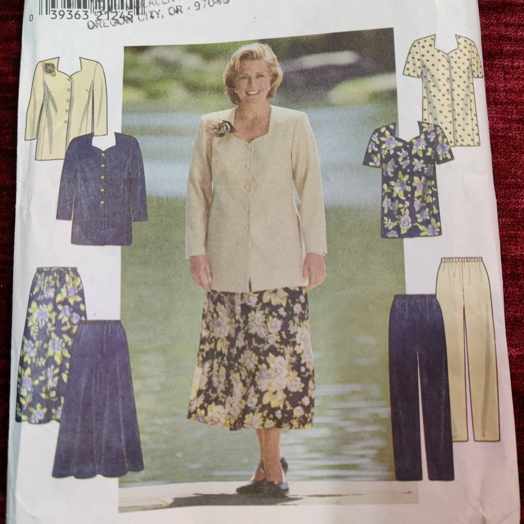 Simplicity 8001 Tunic Shirt Jacket, Calf Length Skirt and Pull on Pants ...