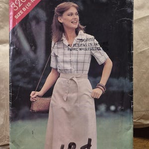 Butterick 3204 - A-Line Wrap Skirt and Camp Shirt - 70s Vintage Sewing Pattern, Size 12-14-16, See & Sew UNCUT