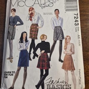 May include: McCall's sewing pattern envelope featuring illustrations of women's skirts and tops. The envelope includes the text "Fashion Basics" and "Learn to Sew for Fun."