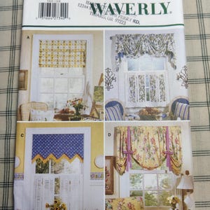 Butterick 5505 Waverly Shade Valance Swag Curtains Drapes Window Treatment Home Decor Vintage Craft Sewing Pattern 1990s 90s UNCUT