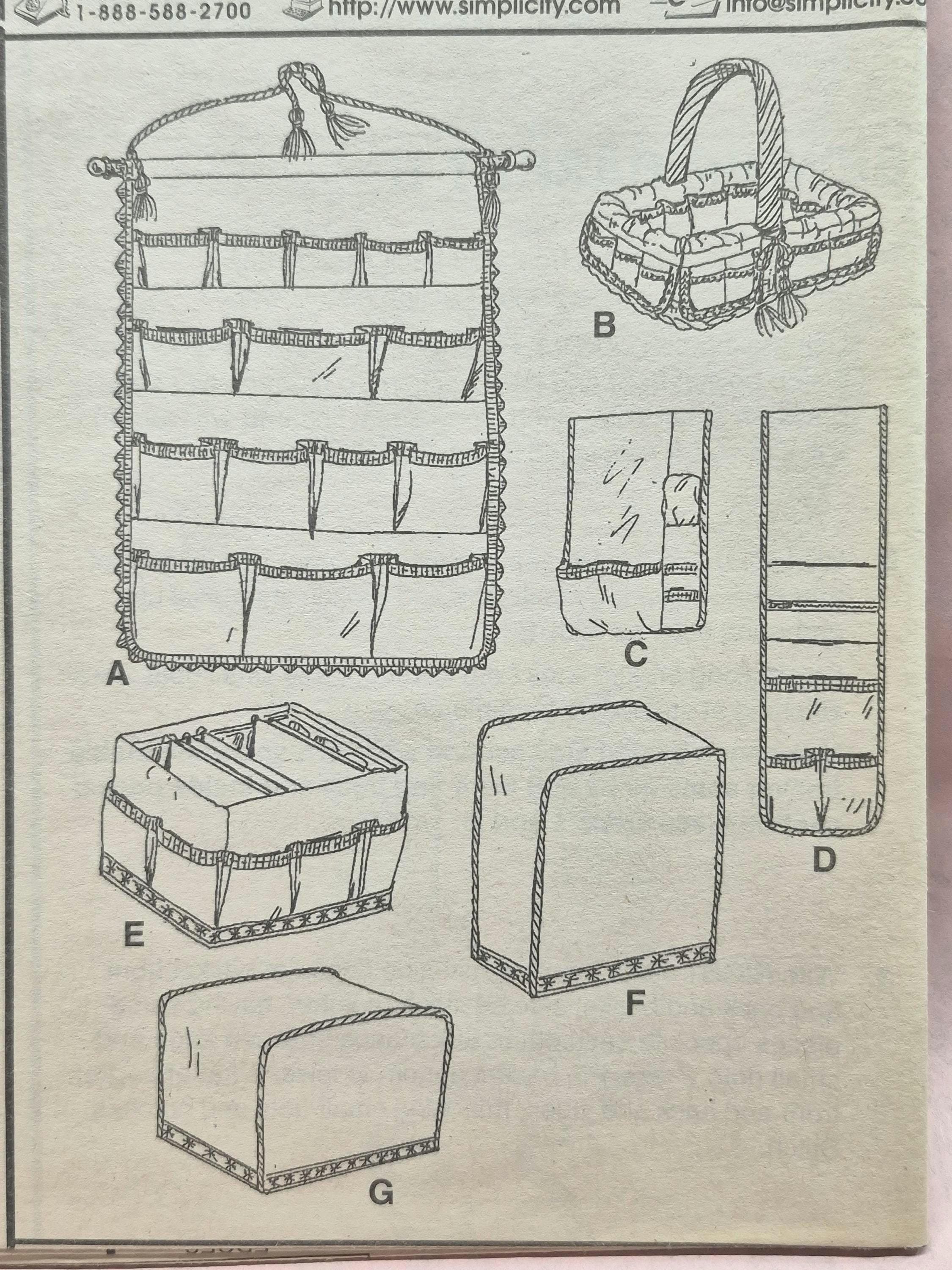 Simplicity 8826 - Sewing Machine & Serger Cover, Sewing Basket, File ...