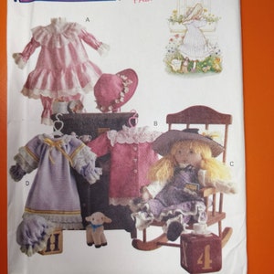 Butterick 5084 Holly Hobbie (TM) 16インチ ソフトドール用 ドレス ブルマー 帽子 ビンテージ 裁縫パターン 1990年代 90年代 アイロン転写紙付き 未使用