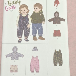 Simplicity 8759 - Infant Play Clothes, Overalls, Jacket, Pants, Vest & Cap/Hat - Child's Sewing Pattern 2019, Size XXS-L (5-24 lbs) UNUSED
