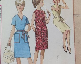 Simplicity 4960 Teen Summer Sleeveless Sheath Dress Vintage Fashion Sewing Pattern 1960s 60s Size 14