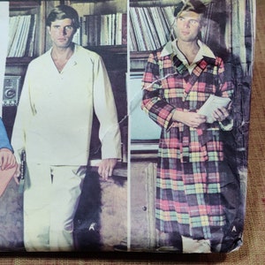 McCall's 5368 Men's Pajamas Long or Short Robe Loungewear Sleepwear Pants Vintage Fashion Sewing Pattern 1970s 70s Size XL 46/48