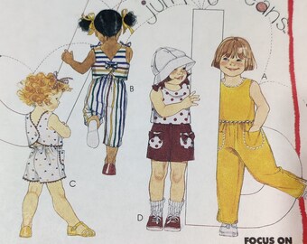 McCall's 4805 Child's Summer Clothes Shorts Pull On Pants Sleeveless Wrap Top Vintage Todder Sewing Pattern 1990s 90s Size CD (2 3 4)