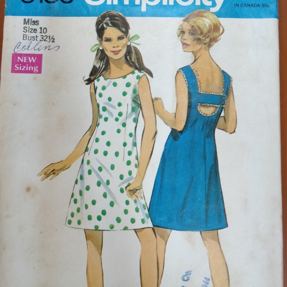Simplicity 8183 A Line Dress With Low Back Lbd Summer Wardrobe Etsy