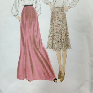 Butterick 3315 6-Gore Skirt, Midi & Maxi Length, Princess Seams Learn to Sew Vintage Fashion Sewing Pattern 1980s 80s Size 8 10 12