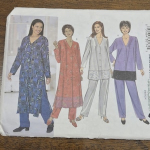 Butterick 6224 - Pull-On Pants, Oversized Button Front Top & Duster - Modern Sewing Pattern 00s Size 22W 24W 26W UNCUT