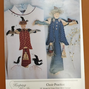 Choir Practice Angel Soft Sculpted Wall Hanging Quilt by Donna Kozera for Keeping You In Stitches 1990s 90s UNCUT