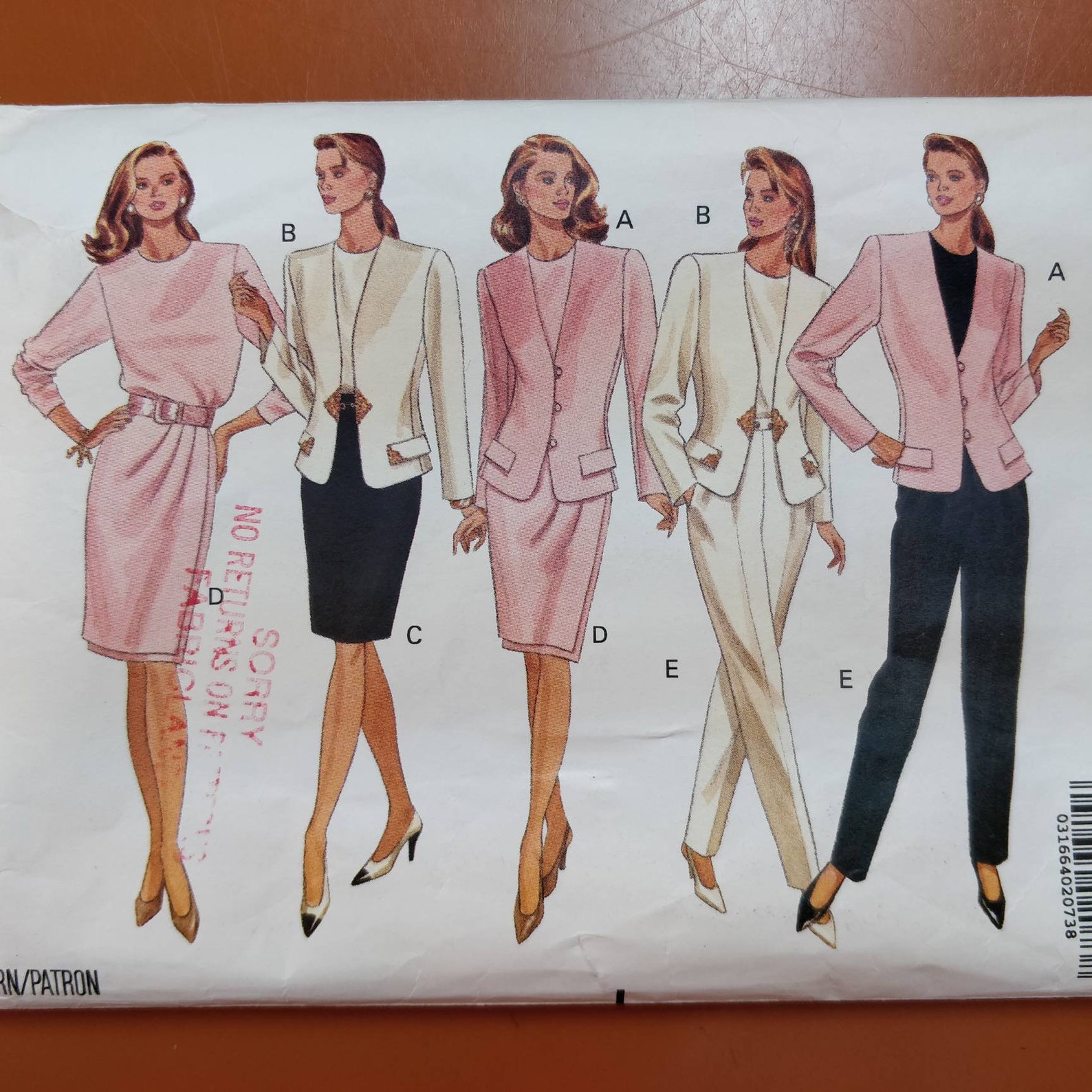 Download Butterick 5069 Work Suit Pants Long Sleeve Top Mock Wrap ...