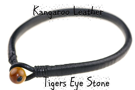 CUSTOM MADE Kangaroo Leather Magnetic Hematite Surf ANKLET Men Bracelet 5AB-399 