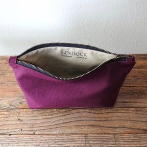 Canvas Toiletry Bag, Large Cosmetic Bag, Burgundy image 6