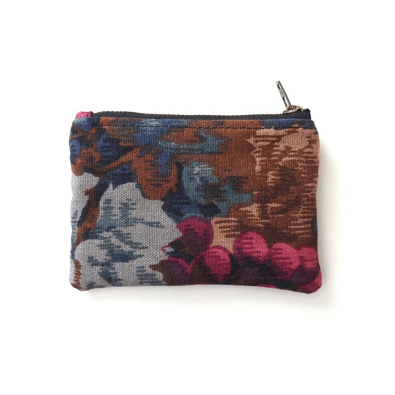 Botanical Canvas Double Zipper Wallet Pouch Handmade by Lindock
