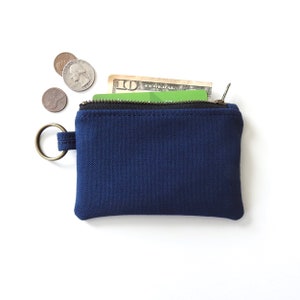 Billetera de llavero blue canvas, bolsa de monedero de monedas