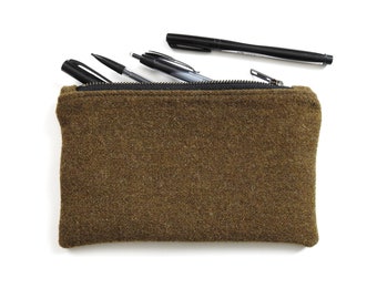 Military Wool Pencil Case, Medium Zipper Pouch