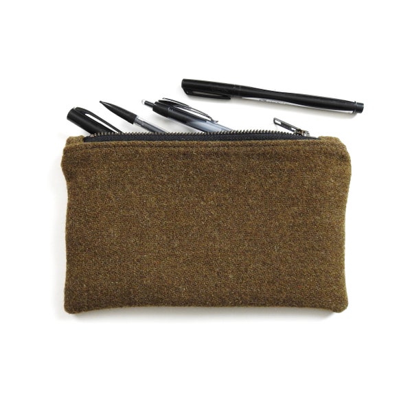 Military Wool Pencil Case, Medium Zipper Pouch