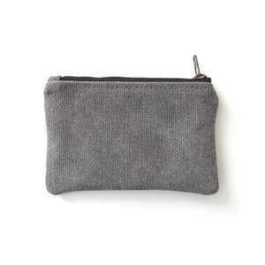Gray Distressed Canvas Wallet, Coin Purse, Mini Zipper Pouch. Handmade By Lindock image 3