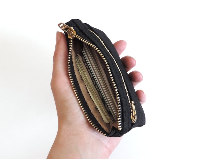 Coin Purse Double Zipper Pouch Recycled Canvas Wallet Lumber Apron