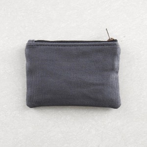 Cartera de Lona Gris, Monedero, Estuche Doble Cremallera imagen 3